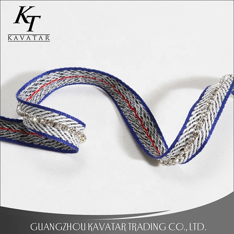 Kavatar Unique Polyester Decoration Crystal Beaded Trim
