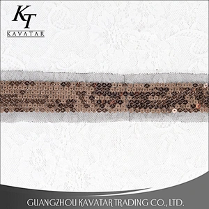 Fashion Handmade Round Sequins Mesh Lace Trim Decorative For Clothing