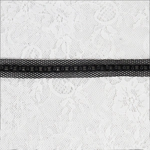 2018 High quality lace ribbon,black mesh lace,DIY beaded lace trim