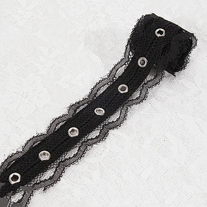 Fashion new design white eyelet lace trim for dress