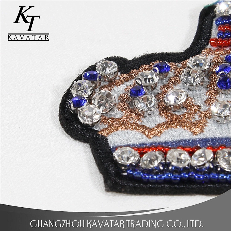 Beautiful Crown Shape Beaded Crystal Patches