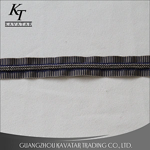 New design four rows mini Copper bead sew on polyester webbing tape trim for clothes