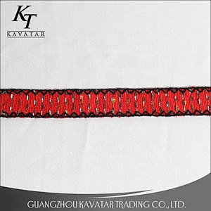 2.5-3cm red polyester satin embroidery ribbon for garment