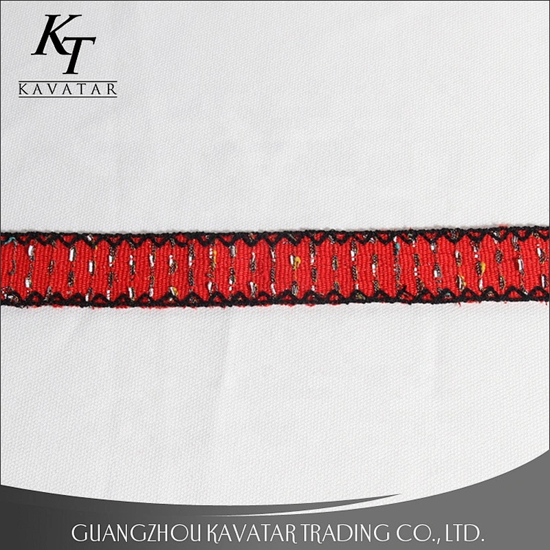 2.5-3cm red polyester satin embroidery ribbon for garment