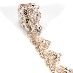 Custom Handmade Cloud Pattern Border Sequin Lace Trim