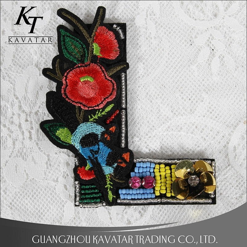 New Design Spell Letter Love Bead Embroidered Applique Patch For Clothes