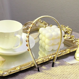 Fashion headbands 2020  Korean version of rhinestone pearl bow hairband  baroque headbands  girls headbands
