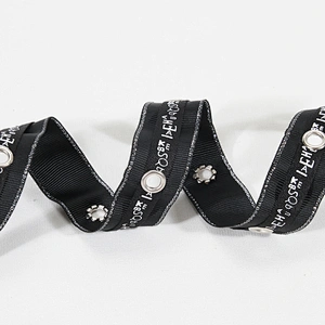 New style black eyelet tape trim with the design
