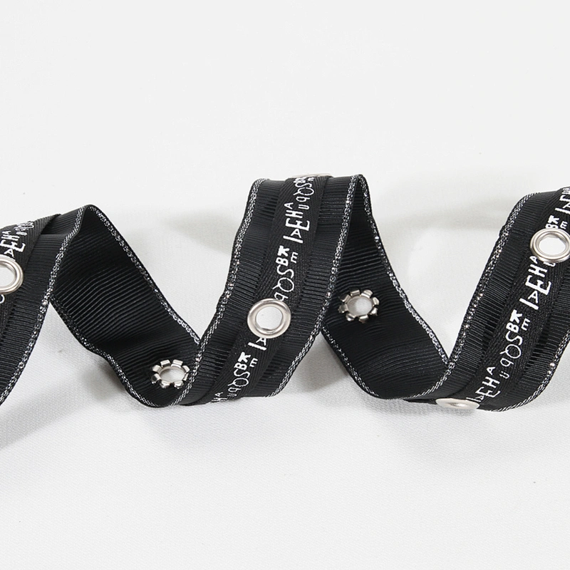 New style black eyelet tape trim with the design