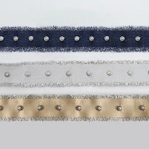 Studs Bead ribbon trim lace trim ribbon diy handmade costume dress sewing Copper Rivet Design Lace Trims