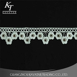 Fashion flower shape eyelet lace for garments new style eyelet lace