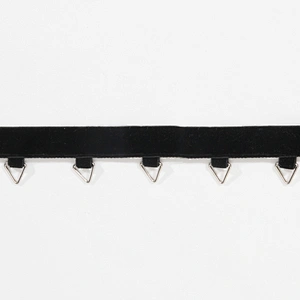 Hot sell triangle Copper eyelet velvet embroidery ribbon trim