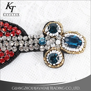 Rhinestone Love heart Beaded Patch for Clothing Sewing on Beading Applique Clothes Shoes Bags Decoration