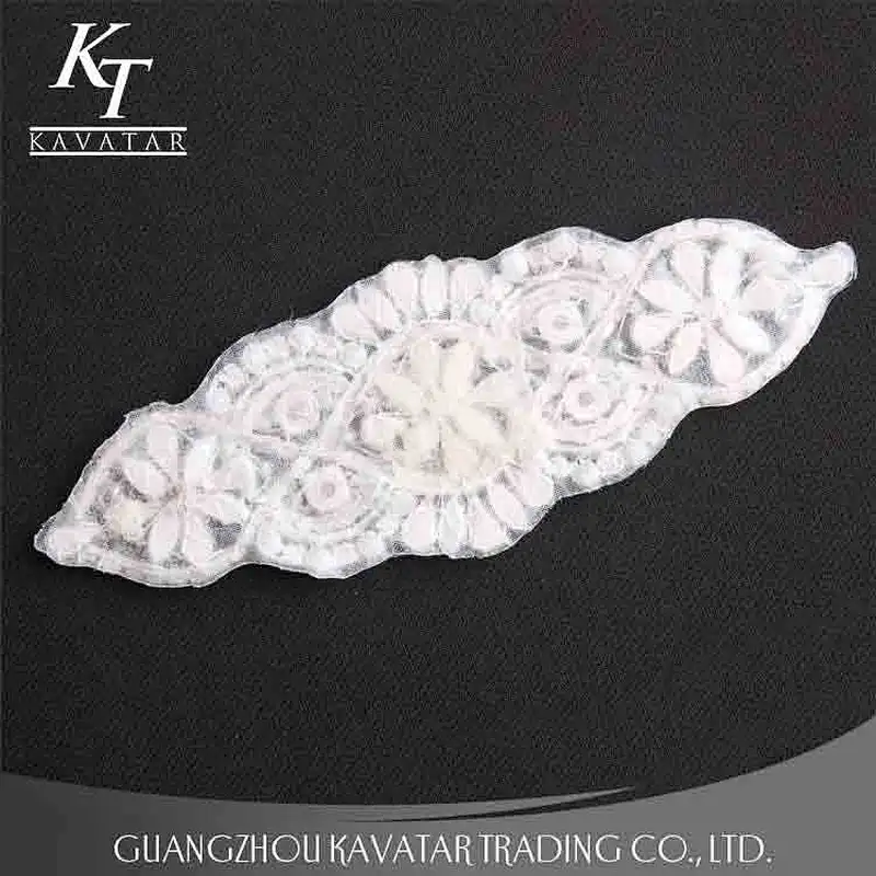 Beautiful white rhinestone patches applique