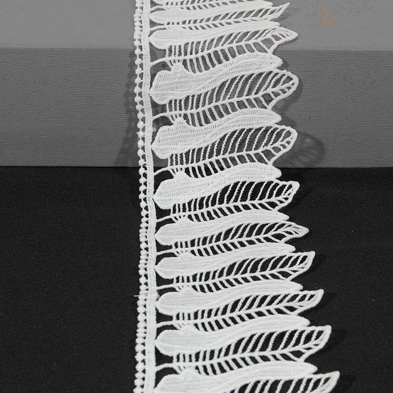 Hot sell leaf feather shape battenburg lace trim for women dress