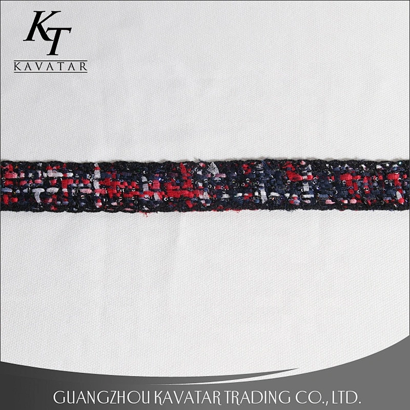 New arrival 2.5-3cm sequin polyester ribbon for ethnic clothing accessories