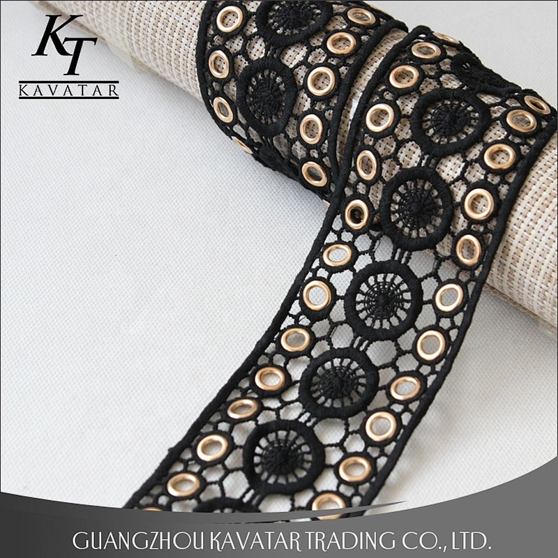 Attractive Eyelet Lace Trim Polyester For Garment Decoration