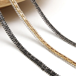 Banding Trim hotfix rhinestones trimming hot  to bead  Glass  trimming  for shoes  for Clothing for hat  for dress  hotfix  trim transfers