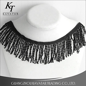 Wholesale Black Classic Tassel Polyester Fringe Trim