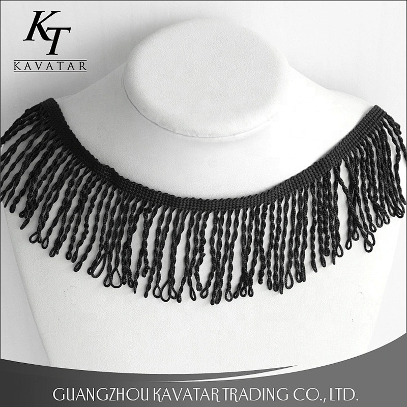 Wholesale Black Classic Tassel Polyester Fringe Trim
