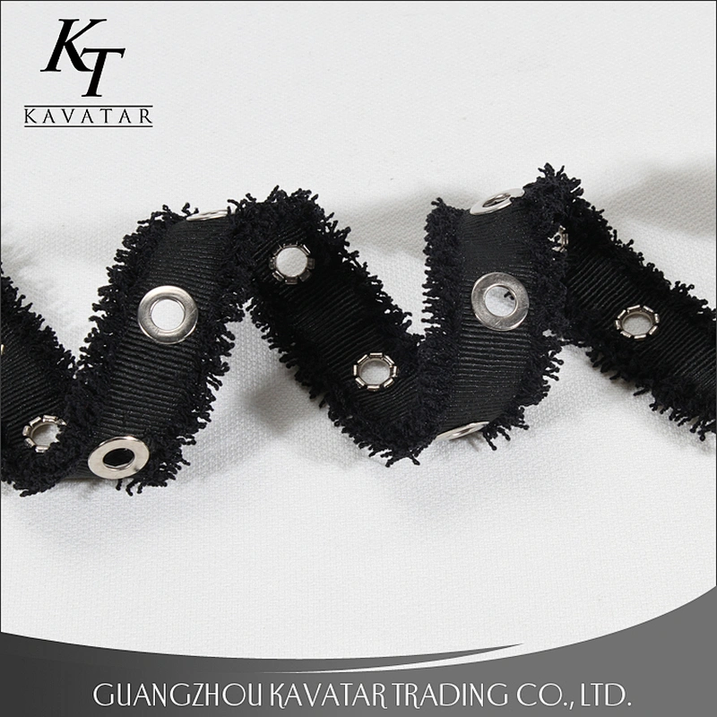 Black Grosgrain Tape Accessories Eyelet Ribbon Lacing Grommet Trim