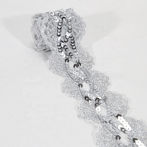 Gold Bridal Floral Pattern Embroidery Sequin Bridal Beaded  Trim