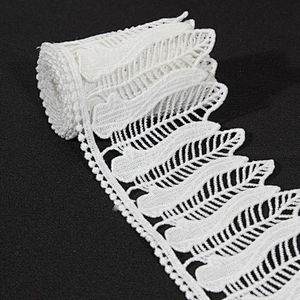 Hot sell leaf feather shape battenburg lace trim for women dress