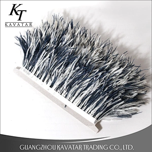 Kavatar Wholesale Custom Red Feather Fringe Trim For Dance Costumes Dresses