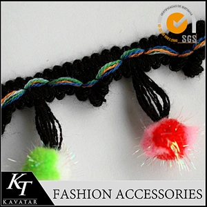 Hot Girl Baby pompom Trim Bobble Ball Fringe