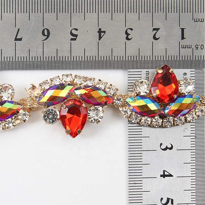 Kavatar beaded trim wholesale rhinestone trim glass bridal beaded trims