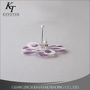 Kavatar Simply Sequin Rhinestone Beaded Applique Flower Patch