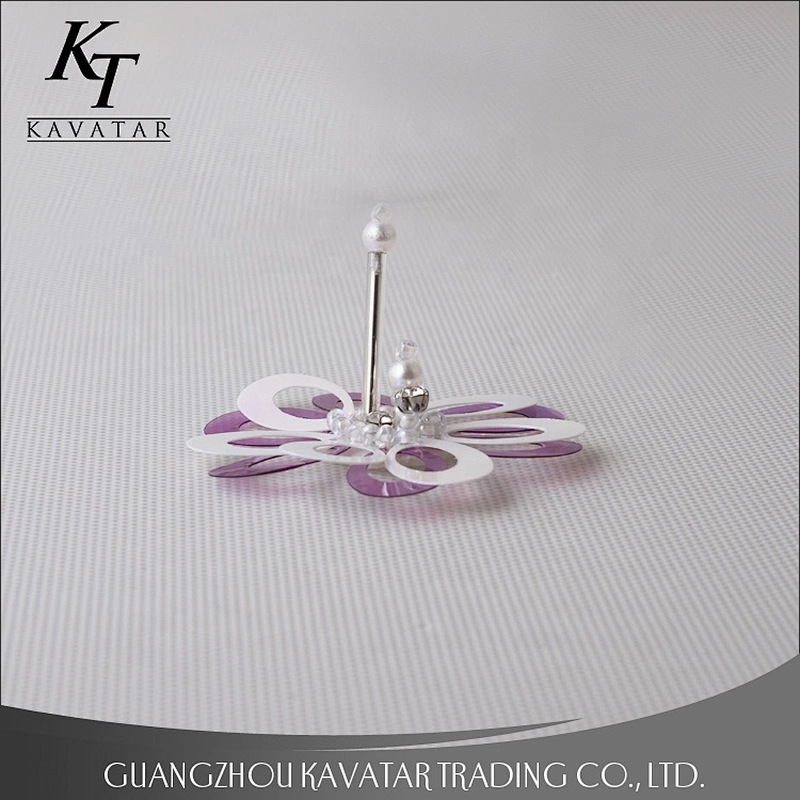 Kavatar Simply Sequin Rhinestone Beaded Applique Flower Patch