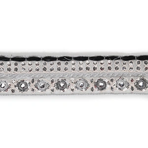 Custom Handmade Sequin Beaded Mesh Tape Embroidery Border Lace Trim for Dresses Clothes