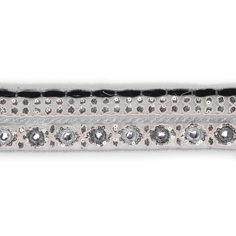 Custom Handmade Sequin Beaded Mesh Tape Embroidery Border Lace Trim for Dresses Clothes