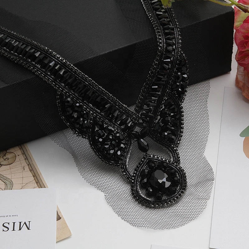 Wholesale Latest Patches clothing use garment Appliqued patches beads rhinestone 3D custom patch