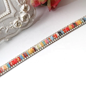 Kavatar  Wholesales Hotfix trimming rhinestone hotfix banding colorful mixed transfer tape iron trimming