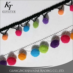 Kavatar 1cm pompom Lace Trim For Garment