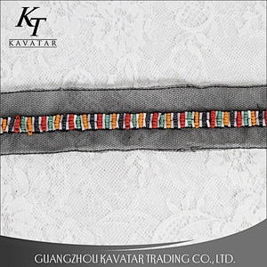 Fashion 4cm DIY Braided Beaded Lace Ribbon For Dress