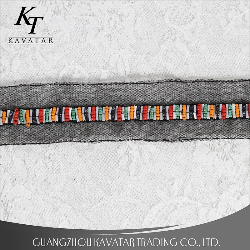 Fashion 4cm DIY Braided Beaded Lace Ribbon For Dress