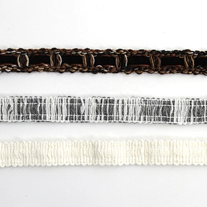 Kavatar Wholesale Custom Black White Cotton Tape Silk Ribbon Dyed Webbing Woven Polyester Ribbons