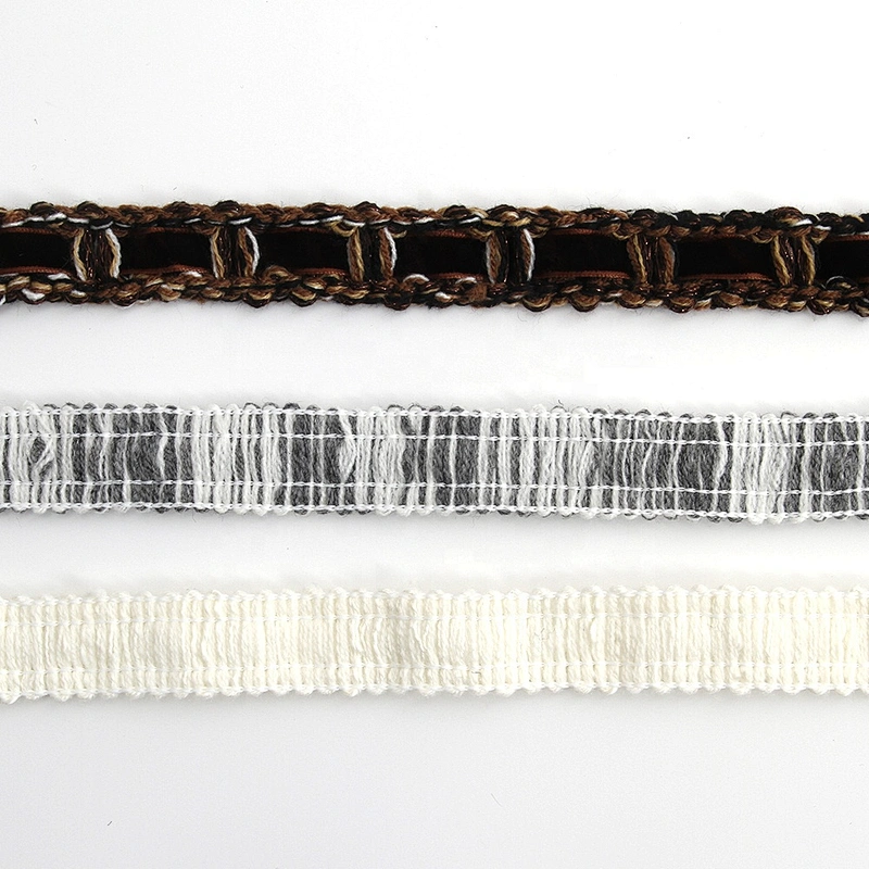 Kavatar Wholesale Custom Black White Cotton Tape Silk Ribbon Dyed Webbing Woven Polyester Ribbons