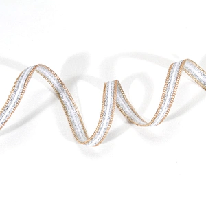 Bulk Fashion Gold Accessories Chain White Strip Embellished Hot Fix Trim for Garments Accessories