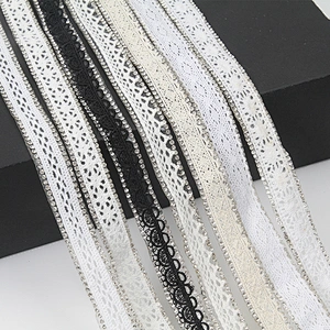 New Design Cotton Lace with Hotfix Rhinestone Transfer Sticker Trim For Women Clothes