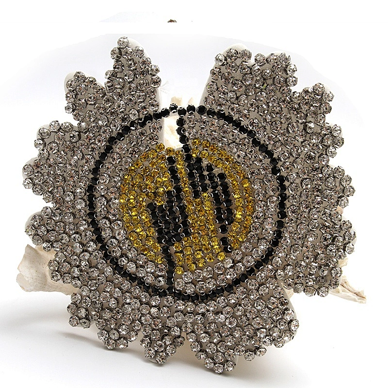 Christmas Cherry Flower Decorative Sew on Rhinestone Beaded Patches Wholesale patches for clothing