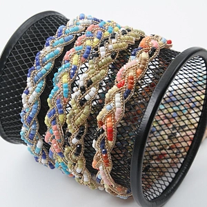 Kavatar new colorful  plait iron on rhinestone Trims for women clothing