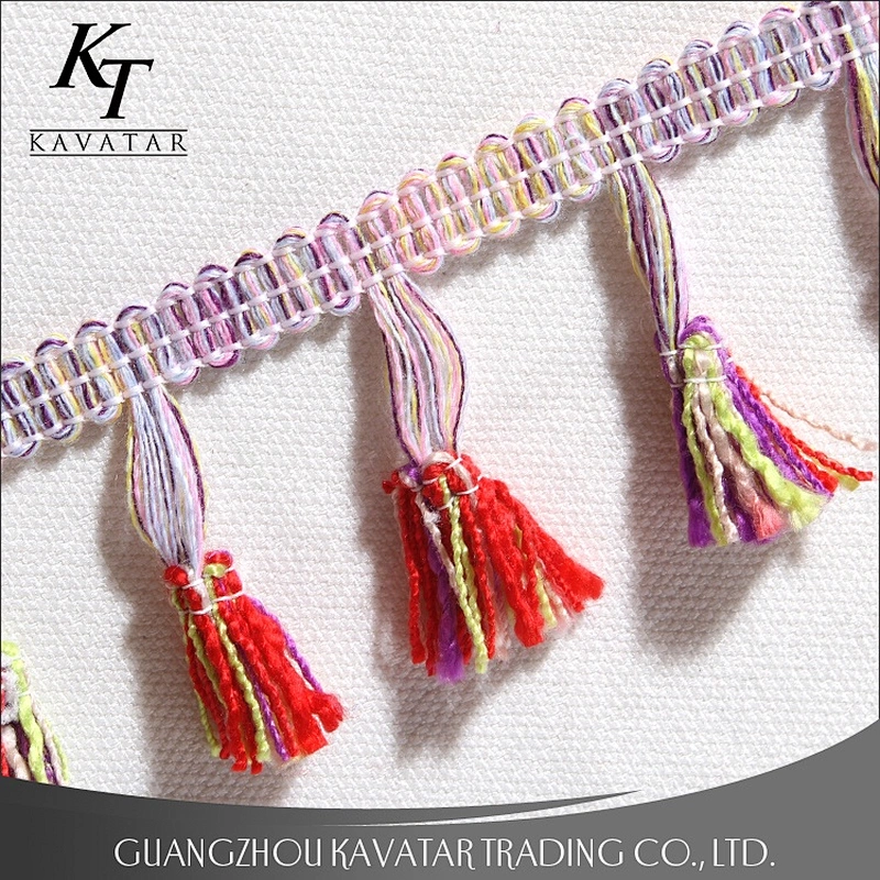 Kavatar Functional Design Colorful Tassel Fringe Lace For Garment