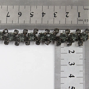 Wholesale High quality Clear Crystal Glass Rhinestone chain sewed to wedding belt  dress shoes, Bridal hair
