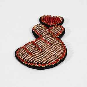 New design lovely finger heart crystal beaded patches