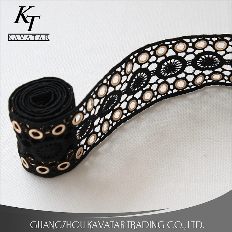 Attractive Eyelet Lace Trim Polyester For Garment Decoration