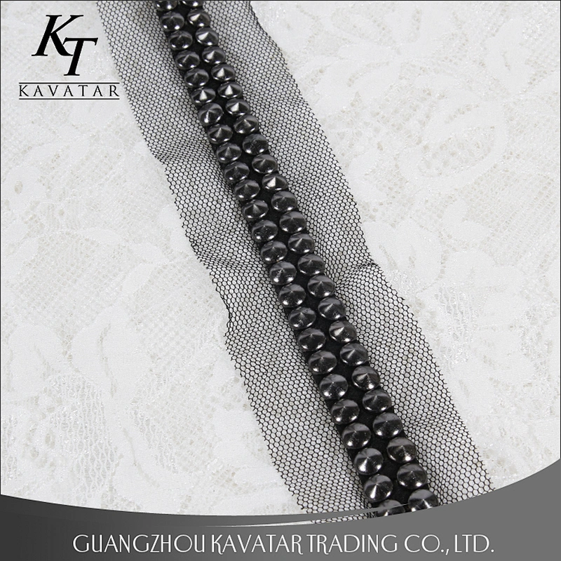Design handmade embroidery Copper beaded lace trim